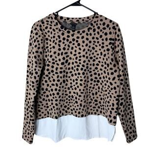 Ann Taylor Women’s Sz Medium Pullover Sweatshirt Animal Print Crewneck